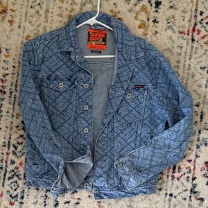 Superdry Light Blue All-Over Logo Denim Jacket